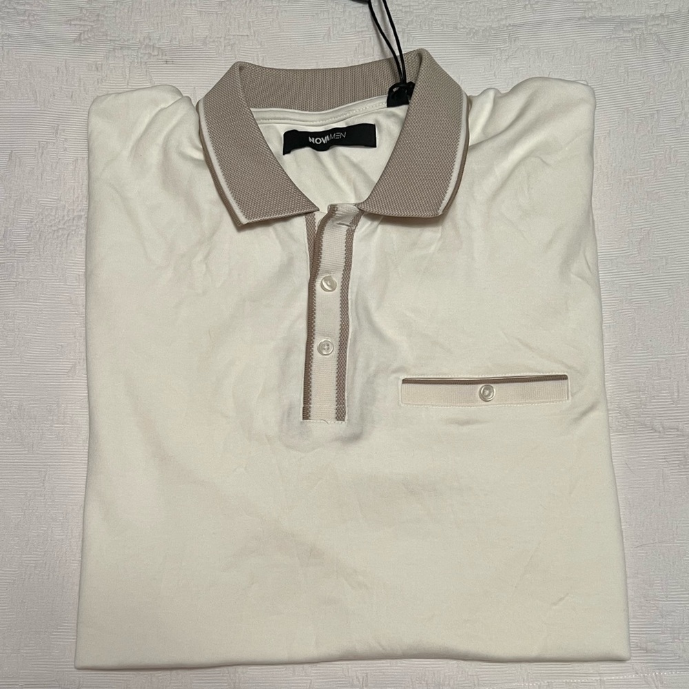 Nove men polo cotton tricot shirt size medium